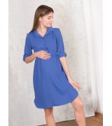 Платье рубашка для беременных синий